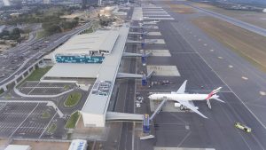 Aerial view of Terminal 3 at the officially renamed Accra International Airport, formerly known as Kotoka International Airport, during the 2026 transition in Ghana.