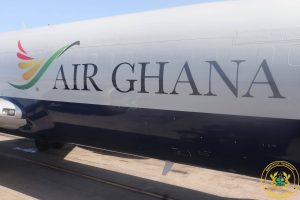 A close-up of the Air Ghana logo on a newly acquired aircraft, symbolizing the airline's 2026 initiative as Air Ghana increases cargo fleet and strengthens West African logistics.